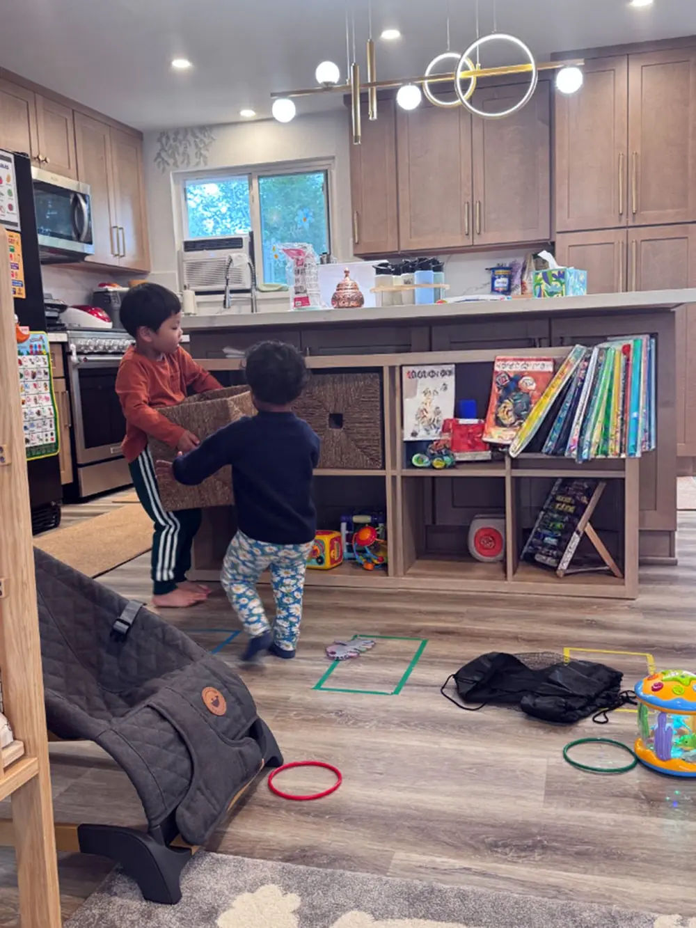 Multilingual board book collection in Bothell daycare
