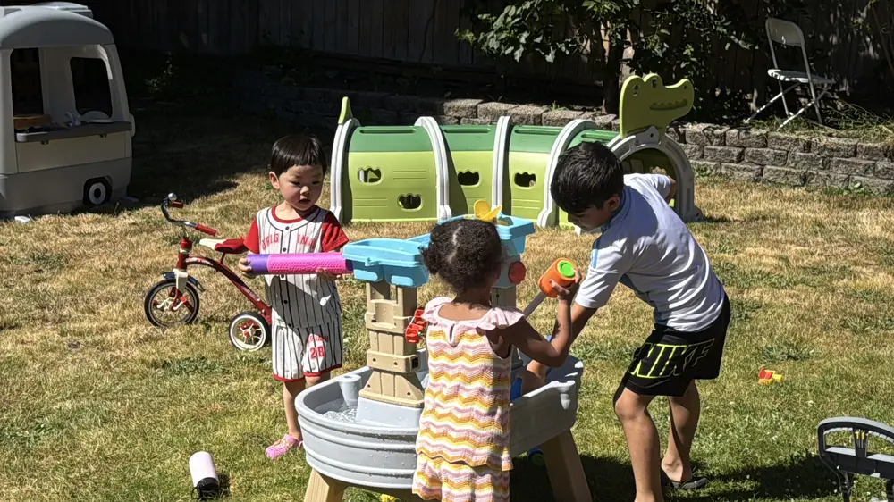 Sensory play with sand and water
