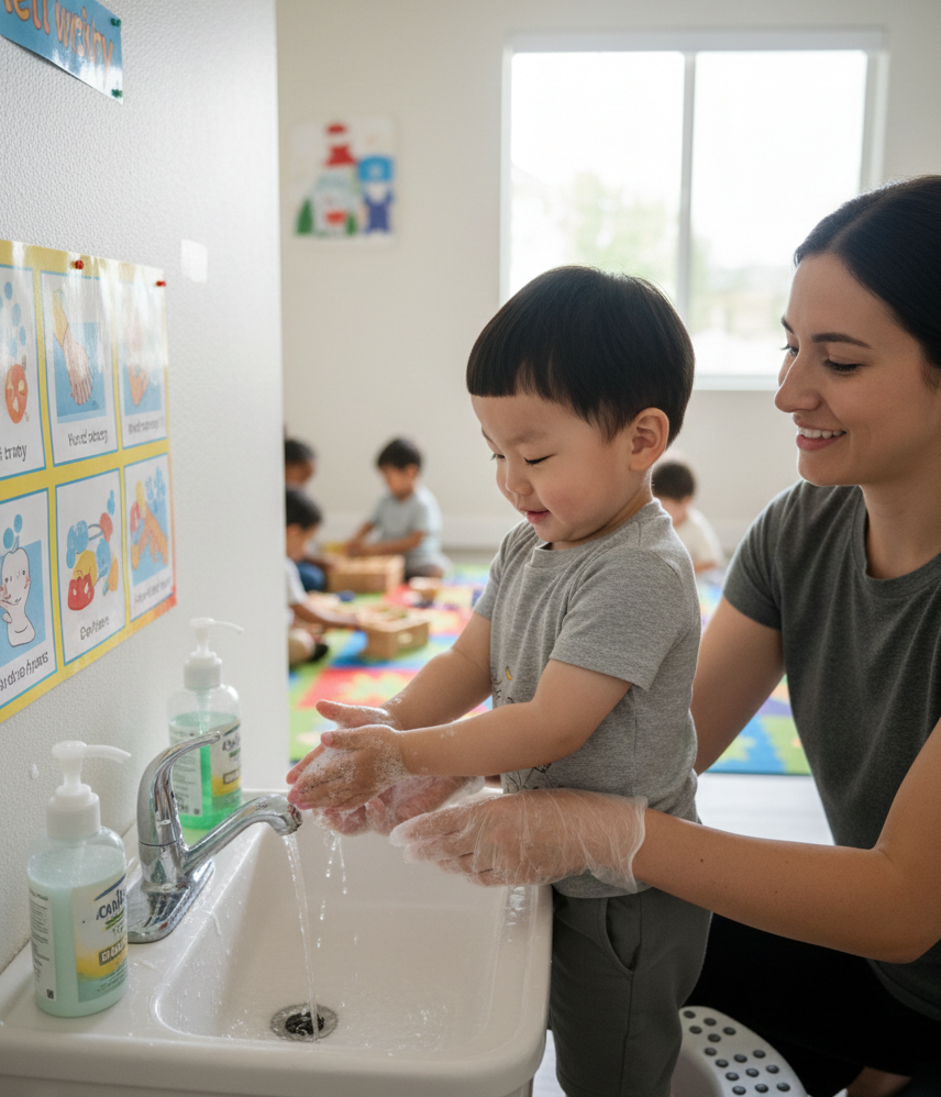 preschool hygiene routine classroom
