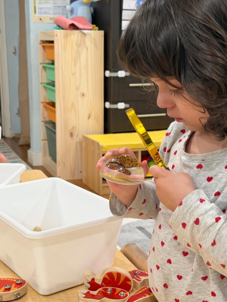 Toddler developmental activities in daycare classroom
