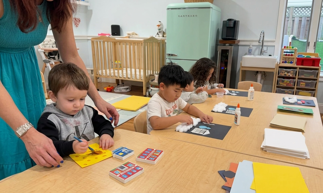 Structured classroom environment encouraging repeated learning