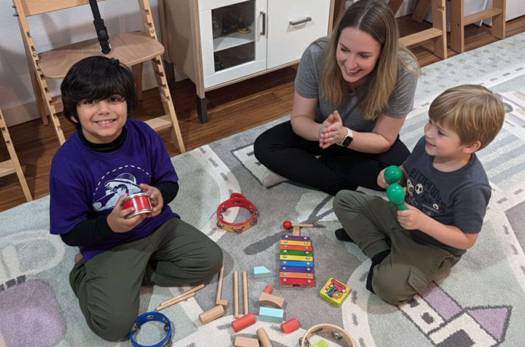 children building social skills through music